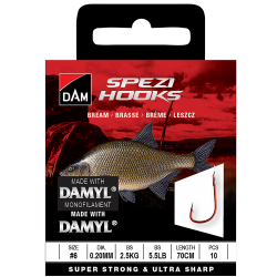 Dam Spezi Bream|Haakmaat 6 | 0.20MM | 2.5KG | 5.5LBS | 70CM | 10 stuks 