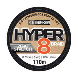 Hyper 8-Braid | 110M | 0.10MM | 5.4Kg | Donkergrijs