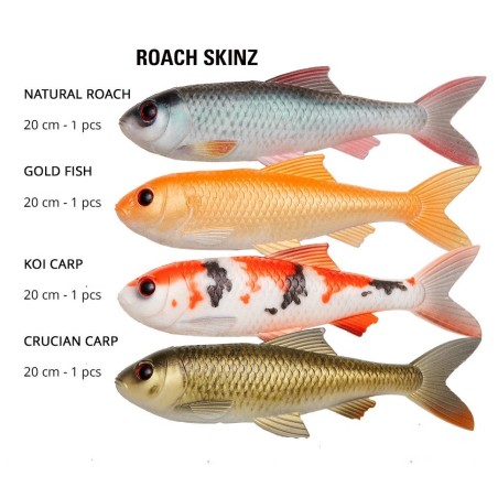 PulzBait Skinz Roach: levensecht softbait 20 cm