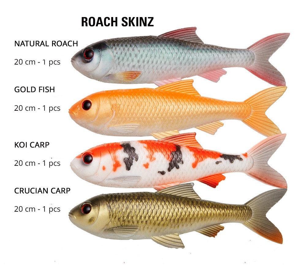 PulzBait Skinz Roach: levensecht softbait 20 cm
