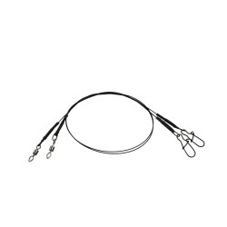 Coated Core7 Spin Leader M | 6 | 40cm | 16Kg | 2Pcs |Black
